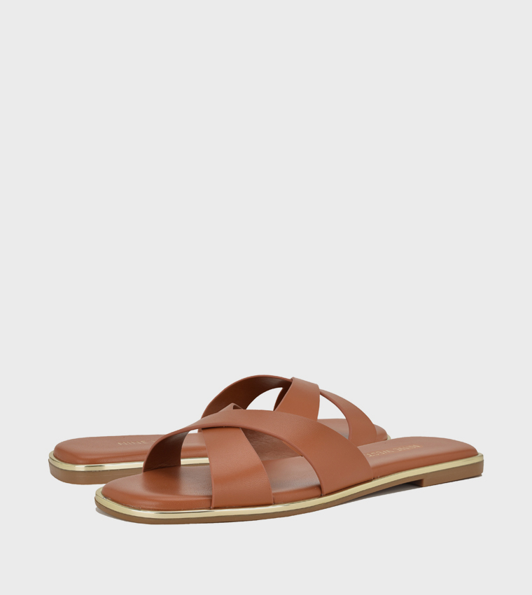 Nine West  Flat Sandals - Brown Flat Sandals