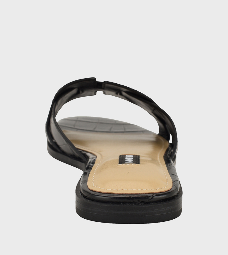 GINSAN3 Texture Open Toe Flat Sandals