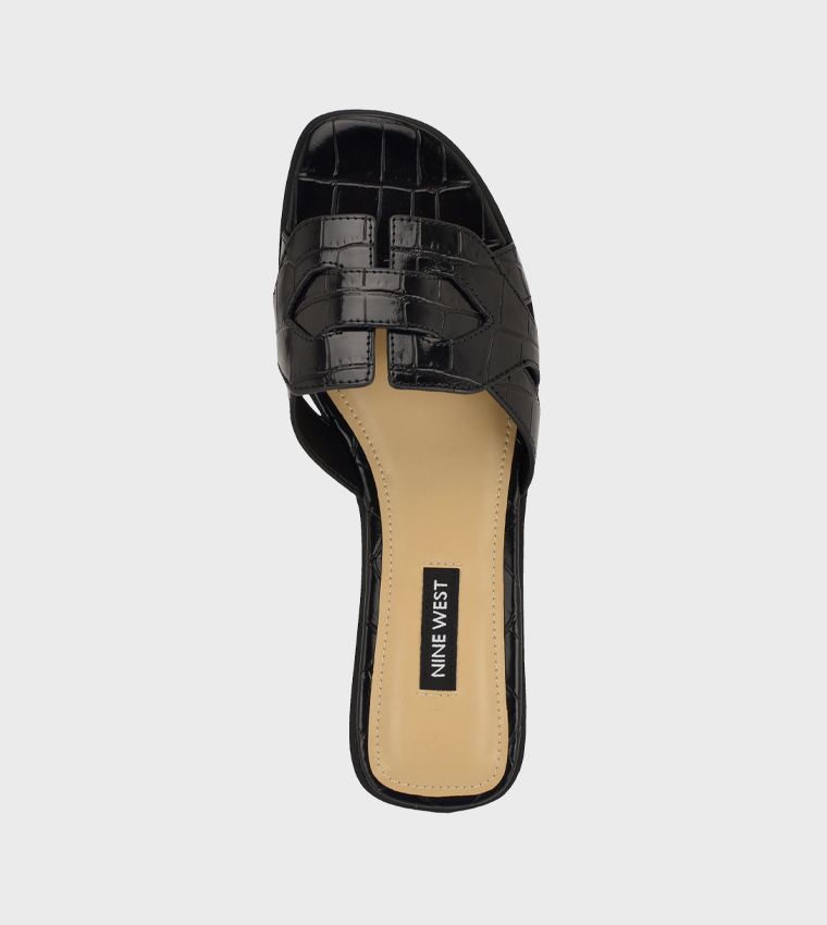 GINSAN3 Texture Open Toe Flat Sandals