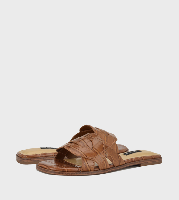 Nine West  Flat Sandals - Brown Flat Sandals