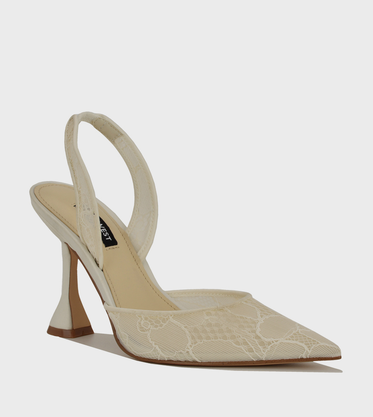 Buy Nine West KANSYP Pointed Toe Slingback Pumps In Off White