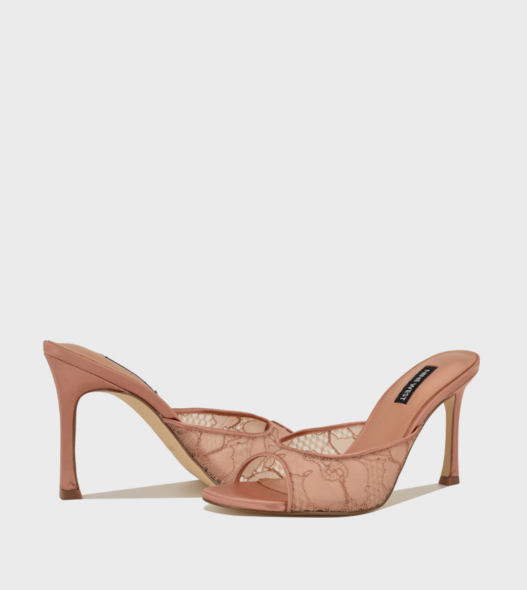 KISCOP Lace Strap Stiletto Heel Sandals