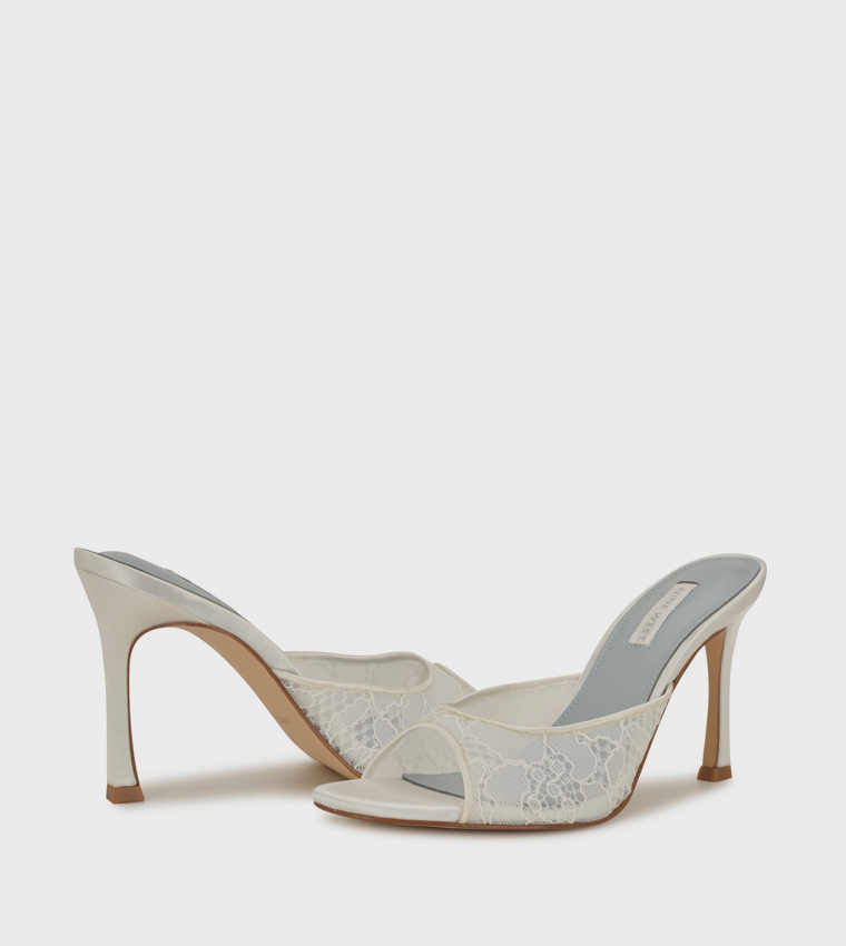 KISCOP Lace Strap Stiletto Heel Sandals