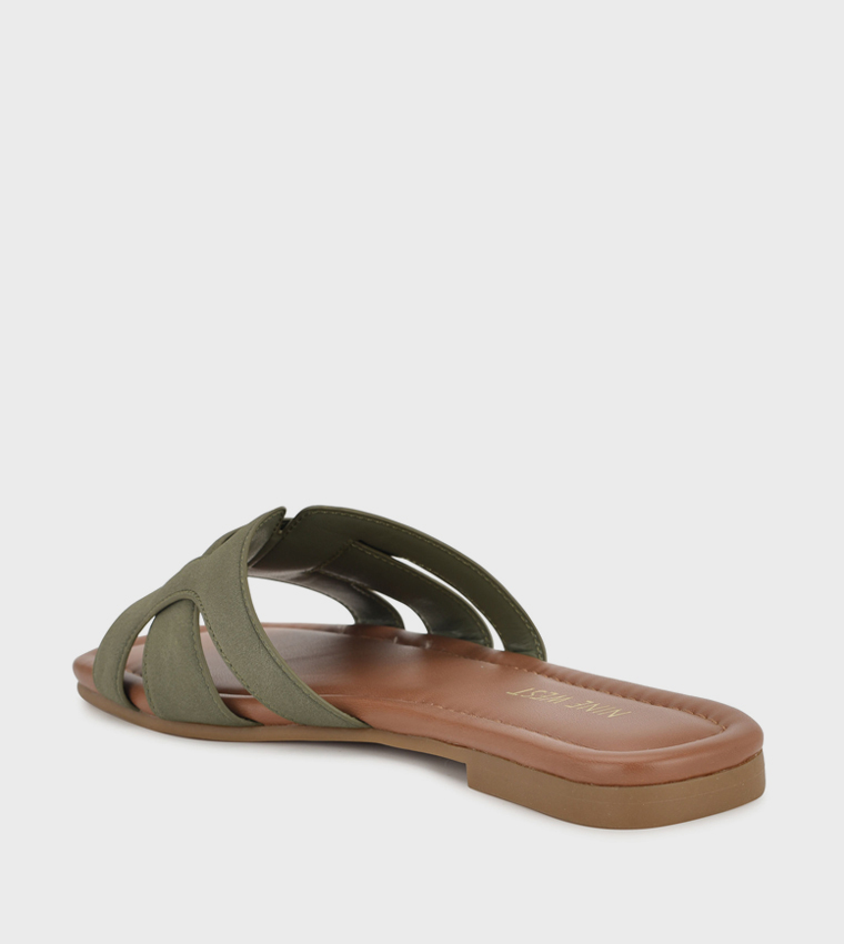 ناين وست  الصنادل المسطحة - أخضر Flat Sandals