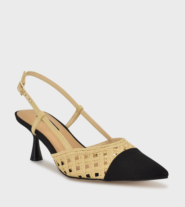 RAILEN Pointed Toe Slingback Pumps