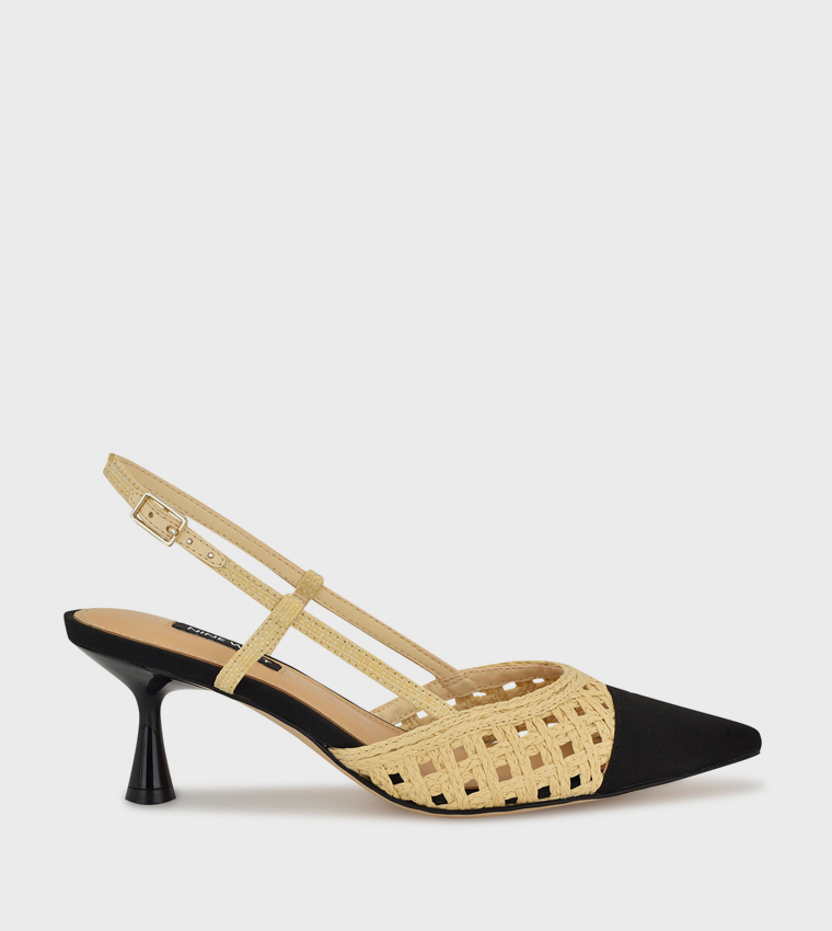 RAILEN Pointed Toe Slingback Pumps