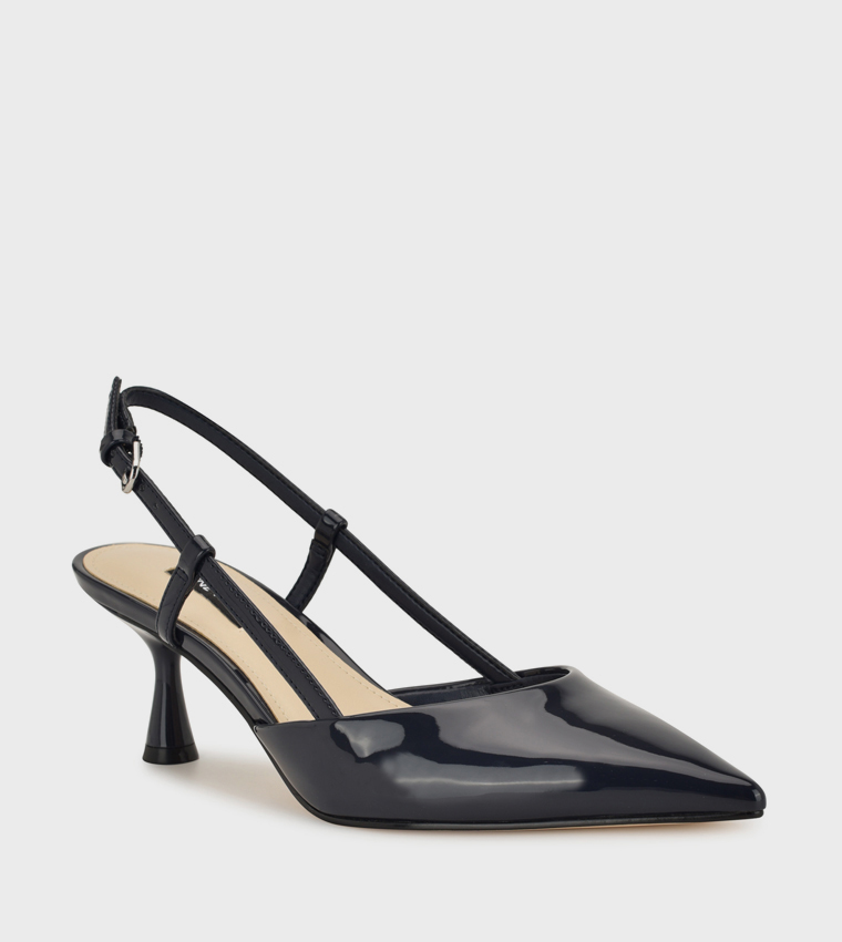 حذاء كعب بحزام خلفي ومقدمة مدببة 