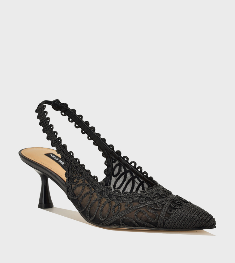 ROMAINE Embroidered Slingback Pumps