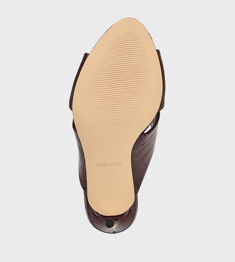 SANCIE Textured Criss-Cross Strap Heeled Sandals