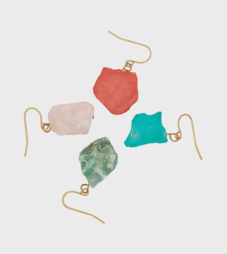 Multipack Stone Embellished Drop Earrings