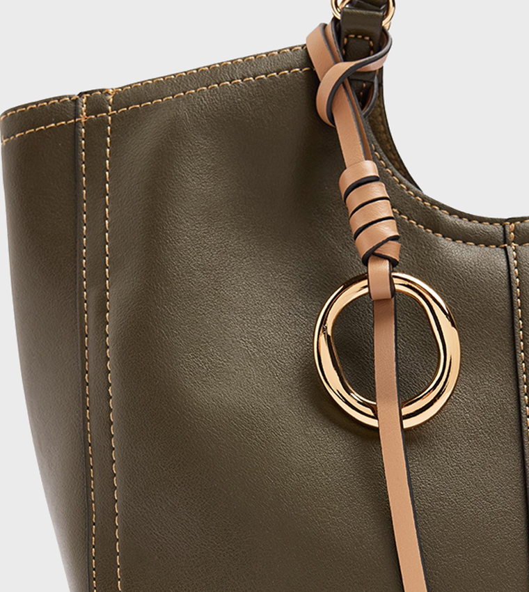 Solid Ring Charm Tote Bag