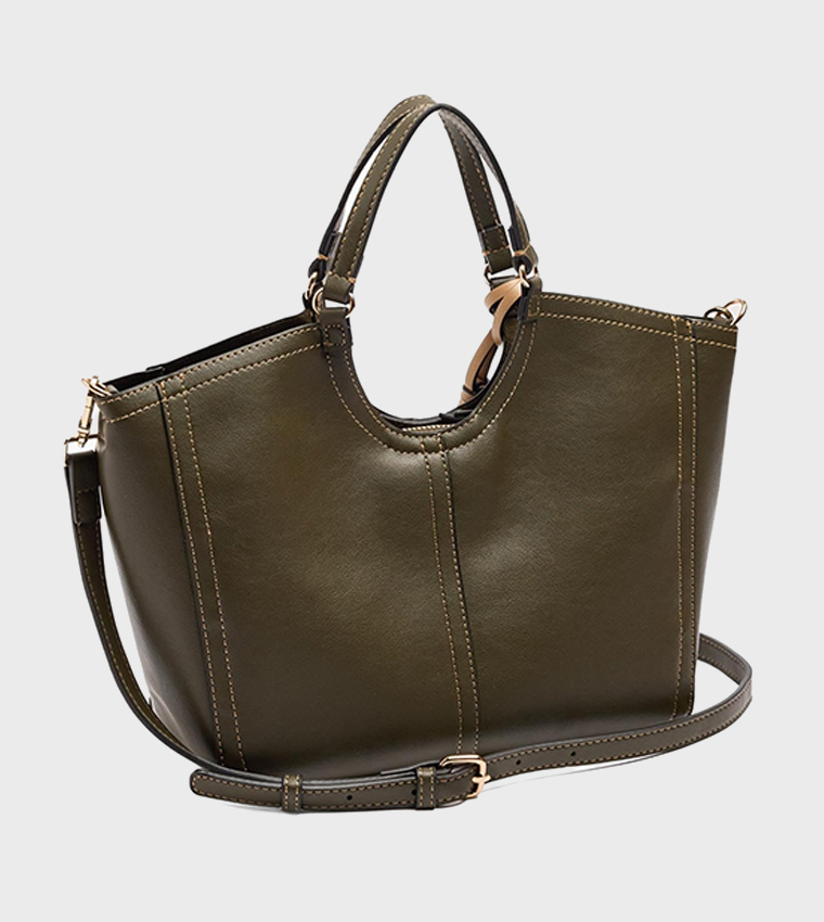 Solid Ring Charm Tote Bag