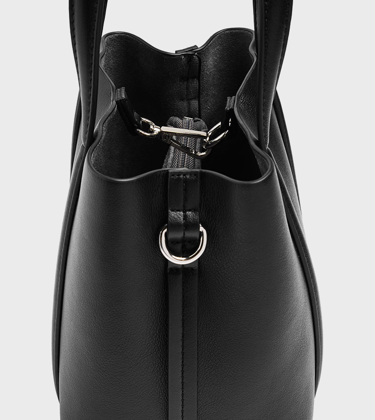 Solid Zip Mini Tote Bag, Small
