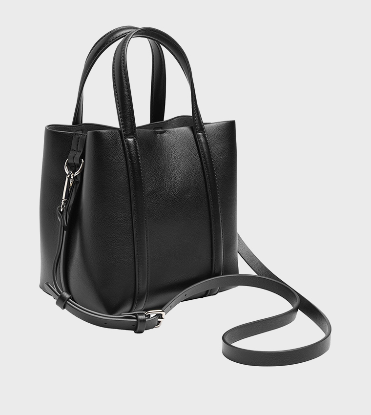 Solid Zip Mini Tote Bag, Small