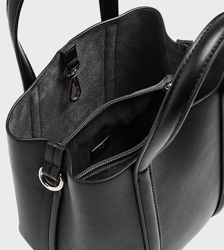 Solid Zip Mini Tote Bag, Small
