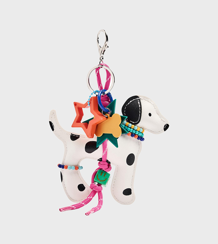Polka Dot Dalmatian Dog Keychain