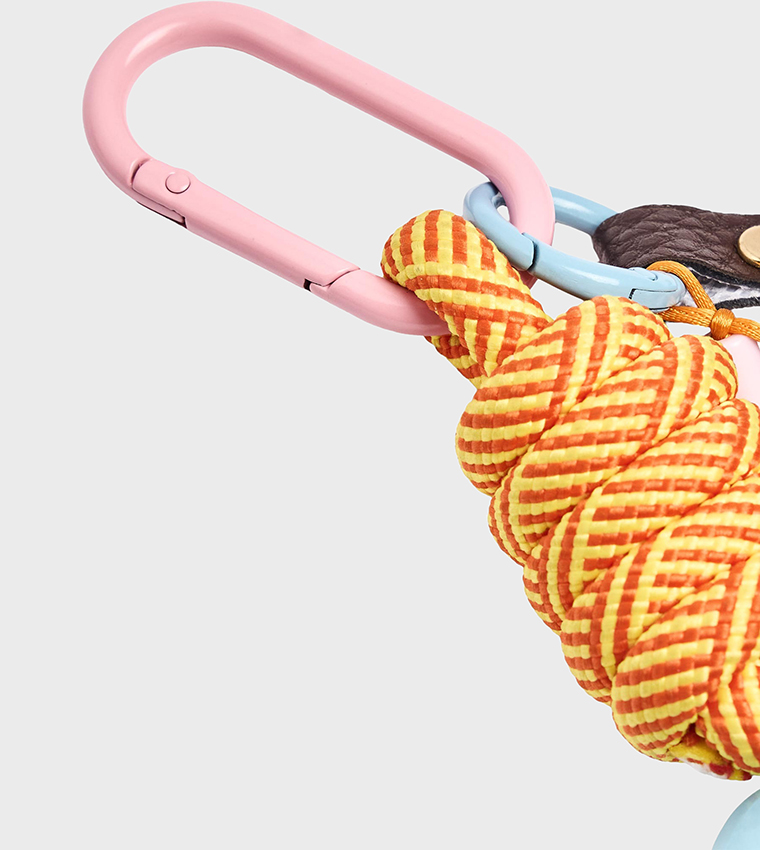 Beaded Cat Charm Keychain