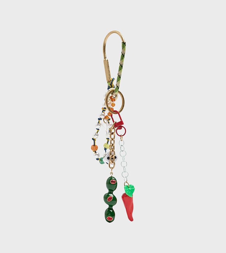 Beaded Charm Carabiner Keychain
