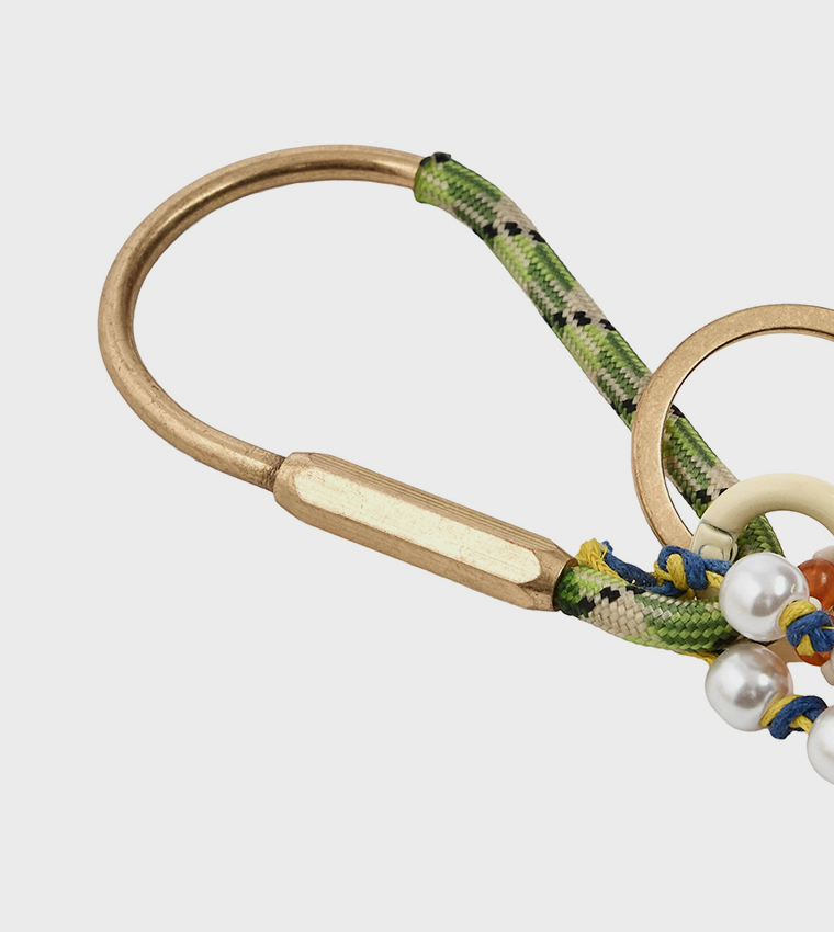 Beaded Charm Carabiner Keychain