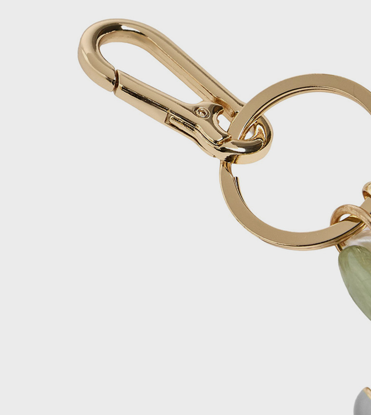 Beaded Crab Charm Keychain