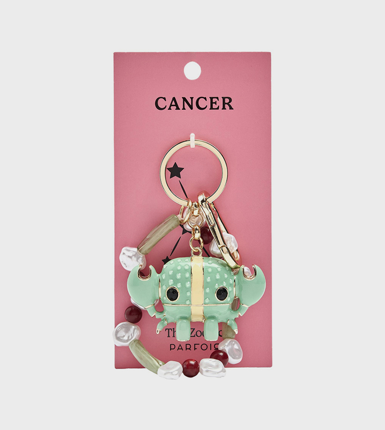 Beaded Crab Charm Keychain