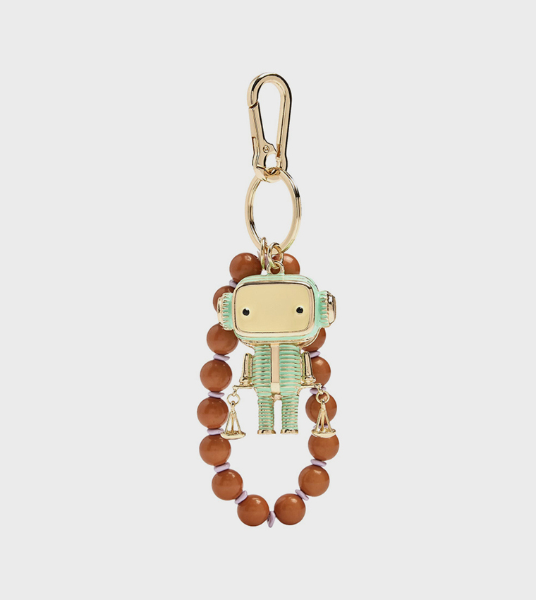 Robot Beaded Keychain