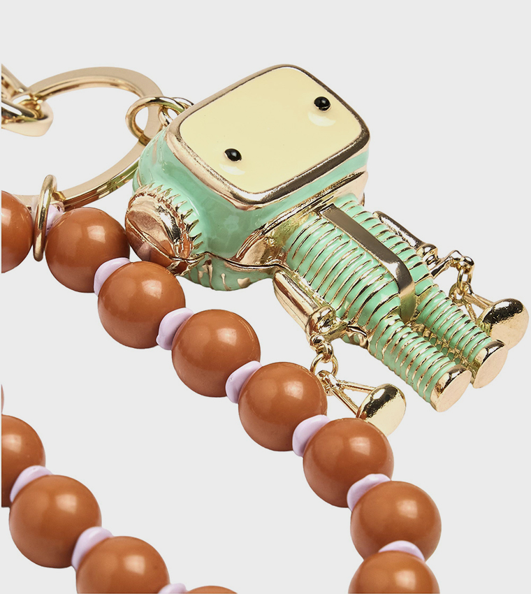 Robot Beaded Keychain