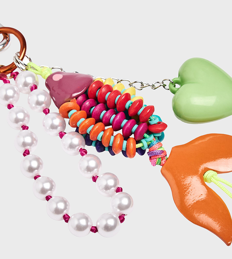 Beaded Charm Carabiner Keychain