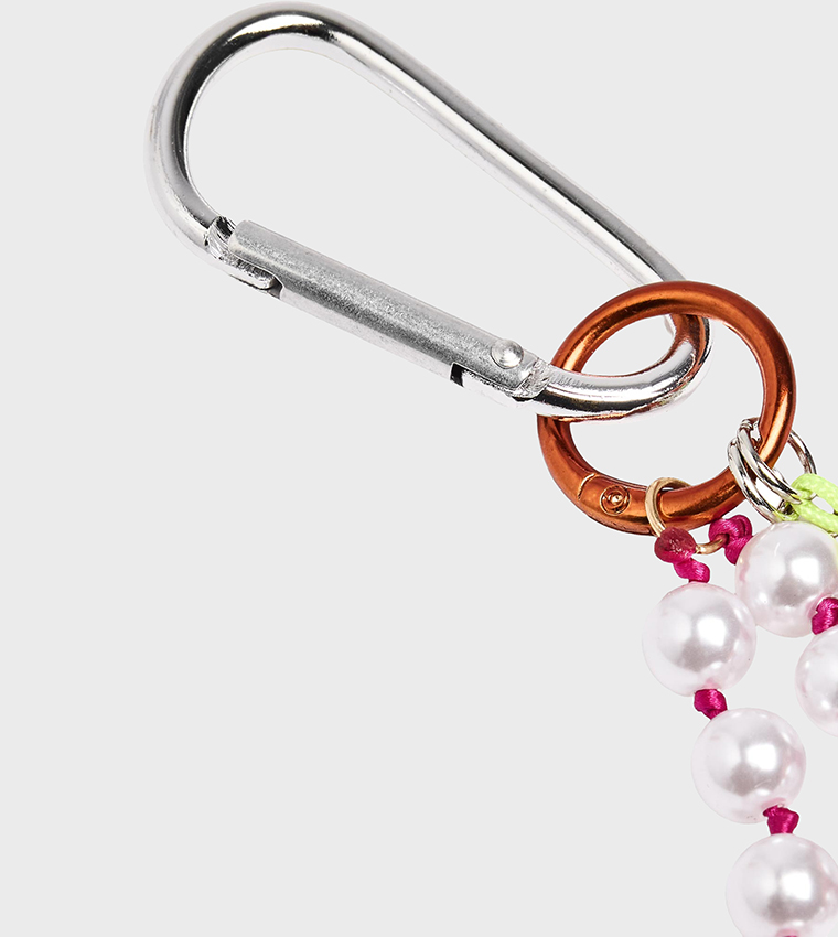 Beaded Charm Carabiner Keychain