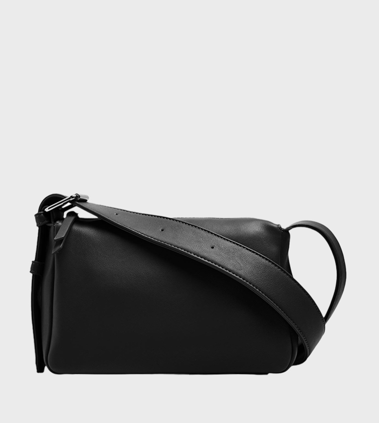 Solid Zip Crossbody Bag
