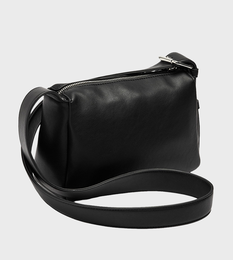 Solid Zip Crossbody Bag