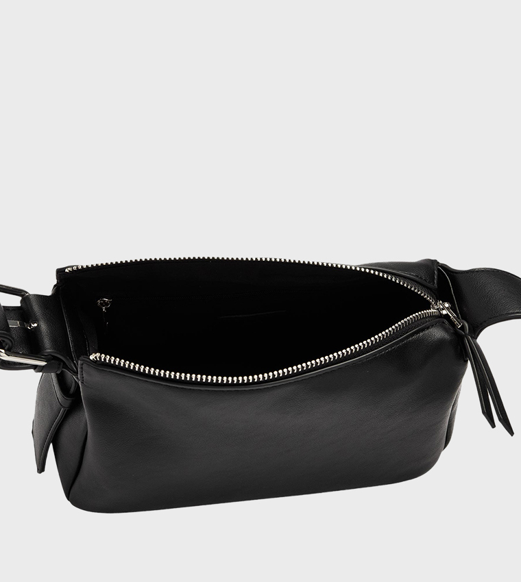 Solid Zip Crossbody Bag