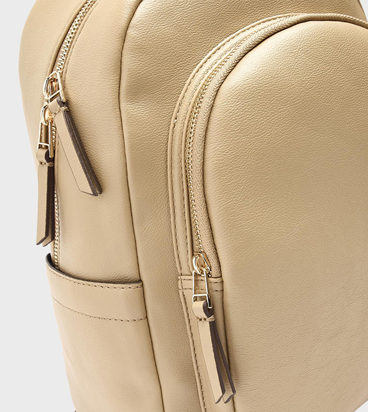 Solid Zipper Backpack