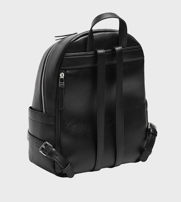 Solid Zipper Backpack