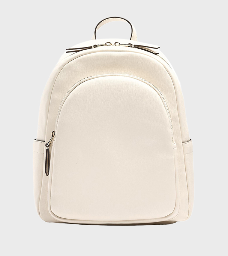 Solid Zipper Backpack