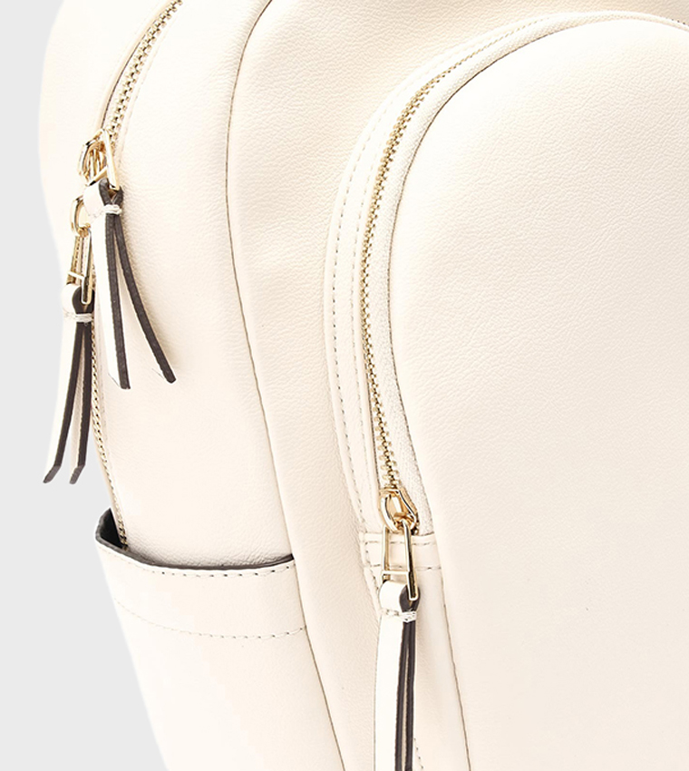 Solid Zipper Backpack