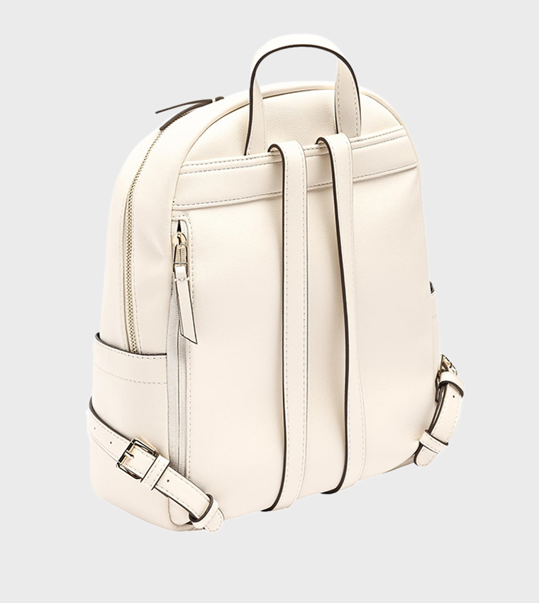 Solid Zipper Backpack