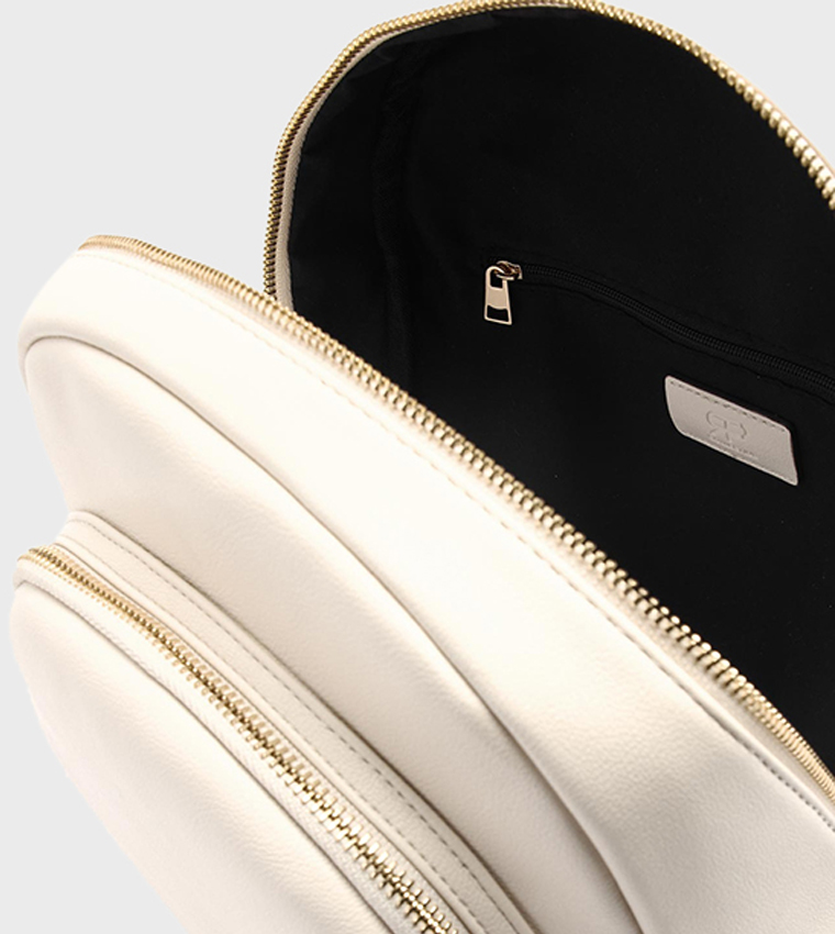 Solid Zipper Backpack