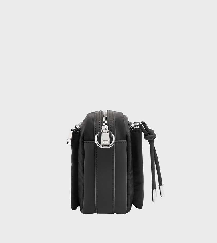 Solid Zipper Crossbody Bag