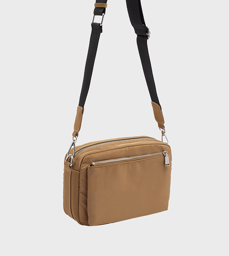 Solid Zip Crossbody Bag