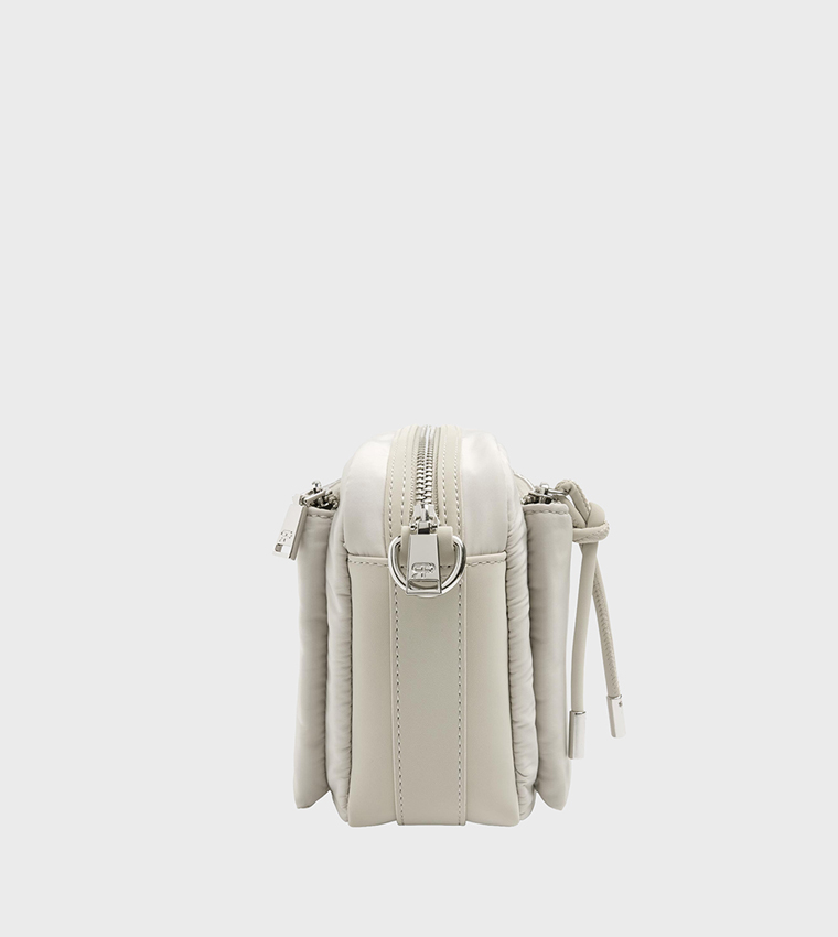 Solid Zip Crossbody Bag