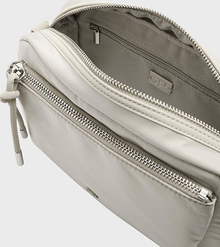 Solid Zip Crossbody Bag