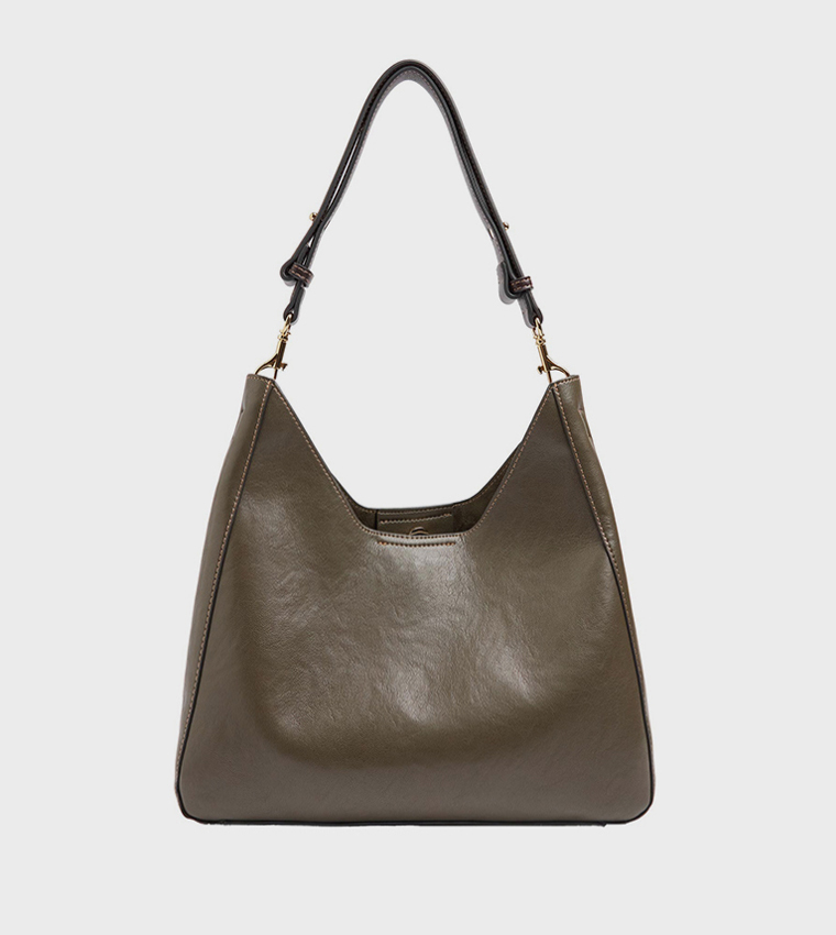 Solid Gold-Tone Hardware Shoulder Bag