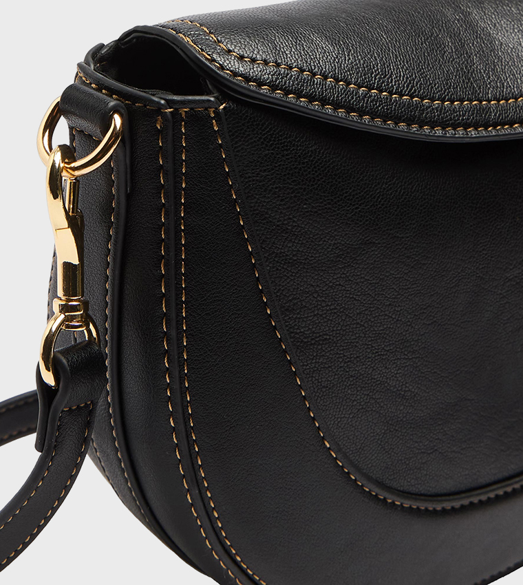 Solid Flap Crossbody Bag