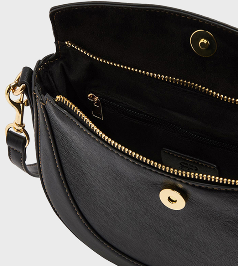 Solid Flap Crossbody Bag