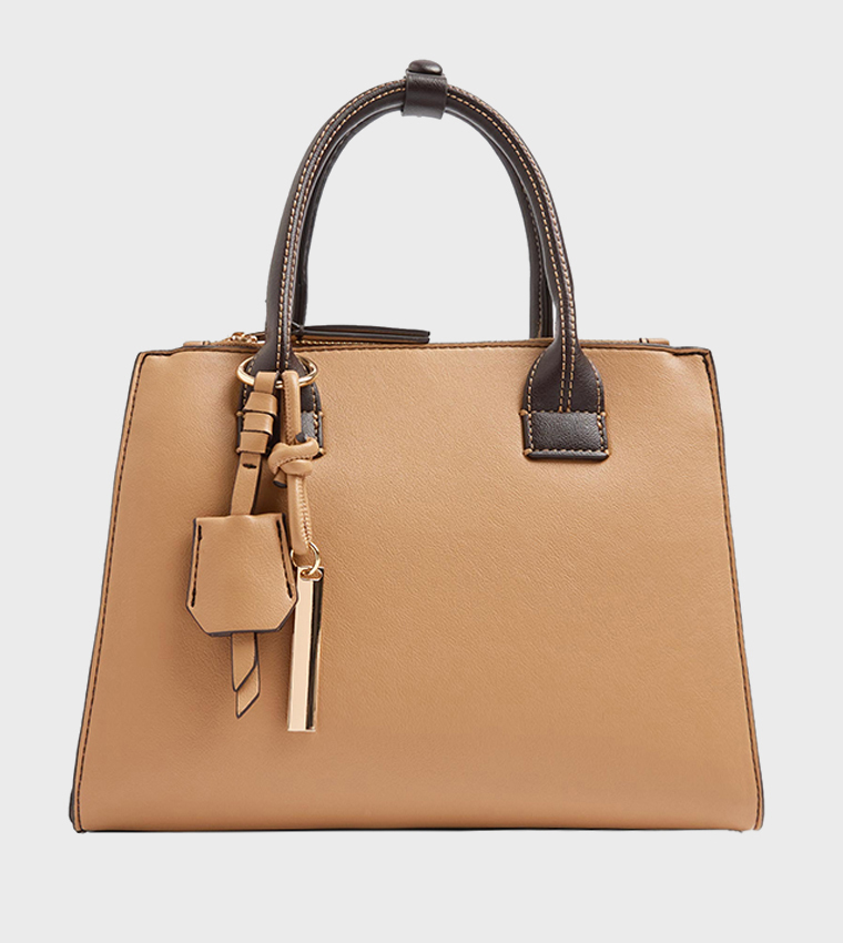 Solid Zip Satchel Bag