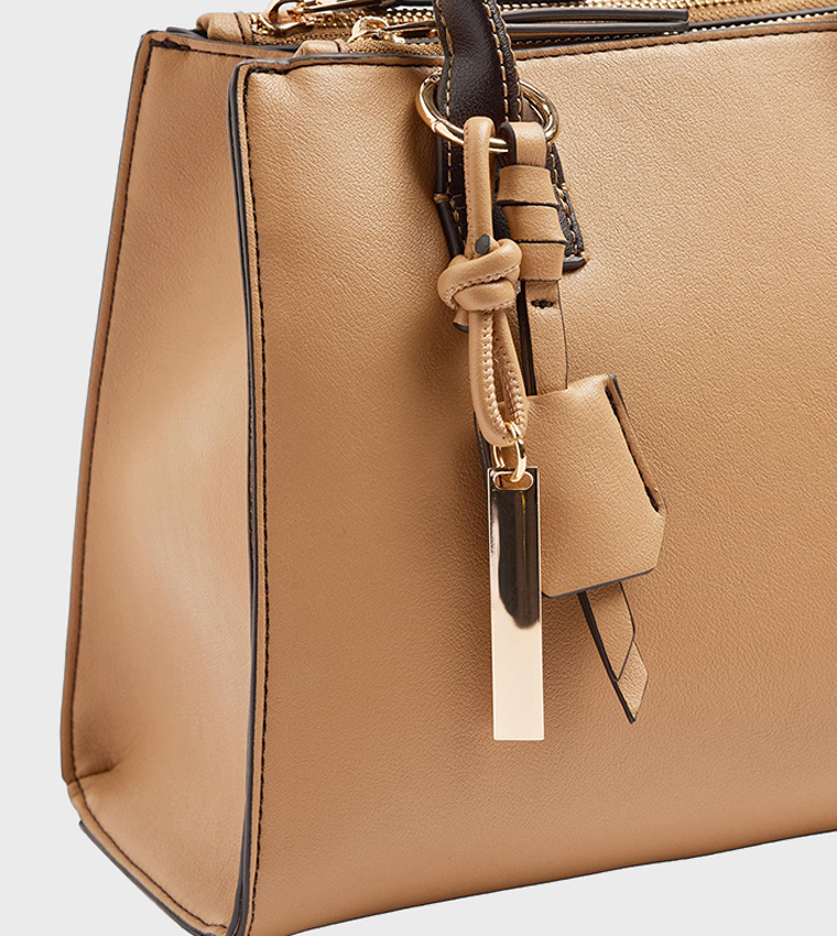 Solid Zip Satchel Bag