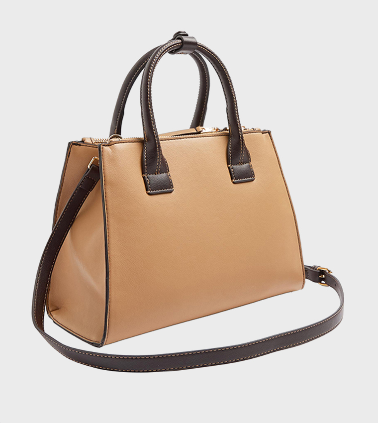 Solid Zip Satchel Bag