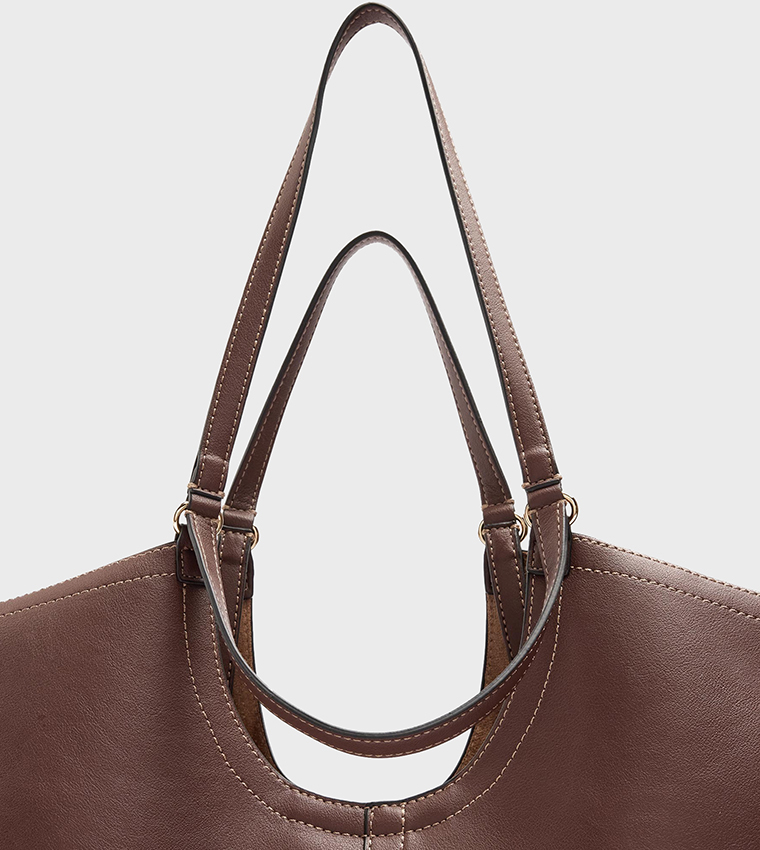 Solid Open Top Tote Bag, Large