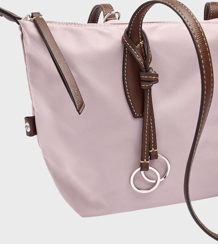 Solid Zipper Tote Bag